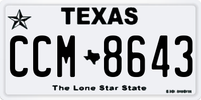 TX license plate CCM8643