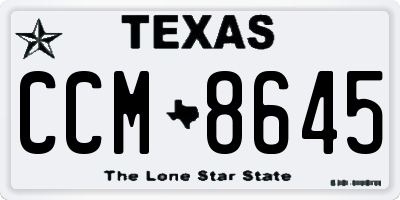 TX license plate CCM8645