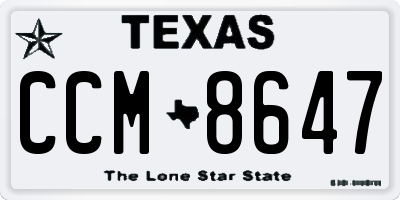 TX license plate CCM8647