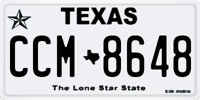 TX license plate CCM8648