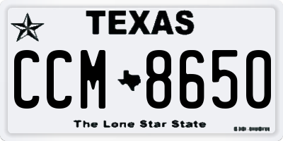 TX license plate CCM8650