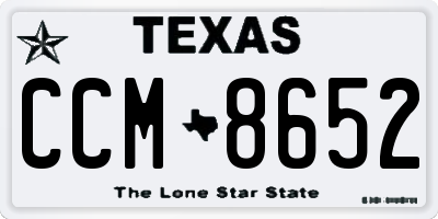 TX license plate CCM8652