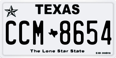TX license plate CCM8654