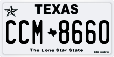 TX license plate CCM8660