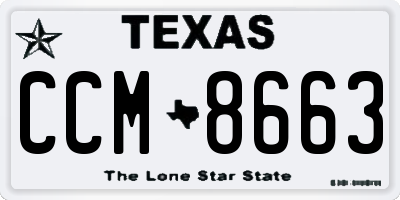 TX license plate CCM8663
