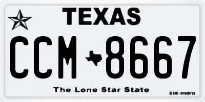 TX license plate CCM8667