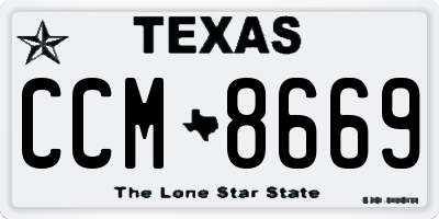 TX license plate CCM8669