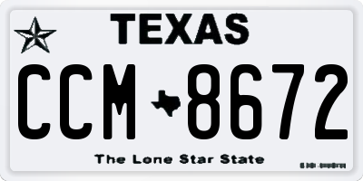 TX license plate CCM8672