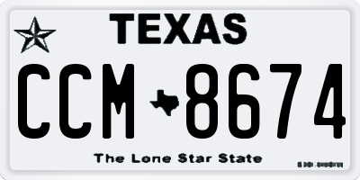 TX license plate CCM8674