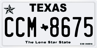 TX license plate CCM8675