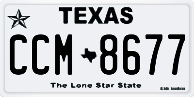 TX license plate CCM8677