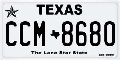 TX license plate CCM8680