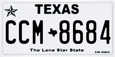 TX license plate CCM8684