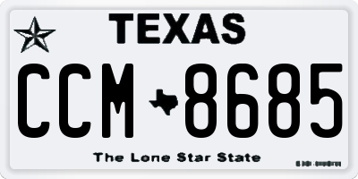 TX license plate CCM8685