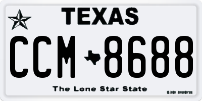 TX license plate CCM8688