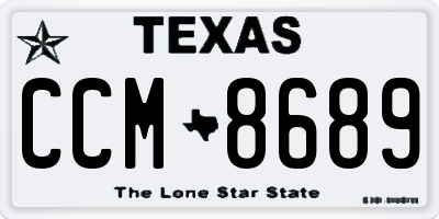 TX license plate CCM8689