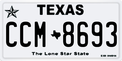 TX license plate CCM8693