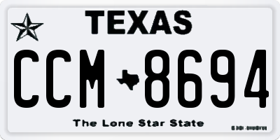 TX license plate CCM8694