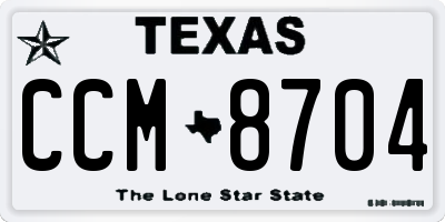 TX license plate CCM8704