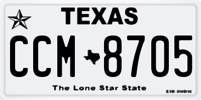 TX license plate CCM8705