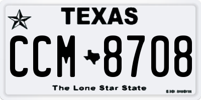 TX license plate CCM8708