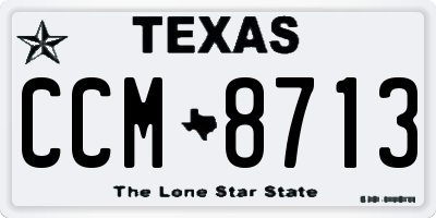 TX license plate CCM8713