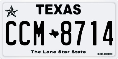TX license plate CCM8714
