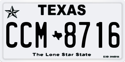 TX license plate CCM8716