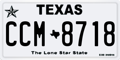 TX license plate CCM8718