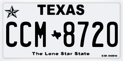 TX license plate CCM8720