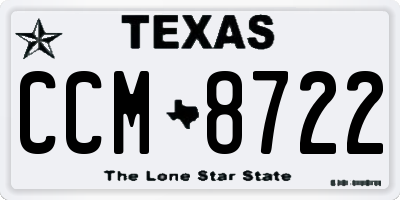 TX license plate CCM8722