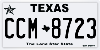 TX license plate CCM8723
