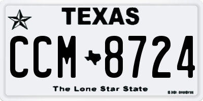 TX license plate CCM8724