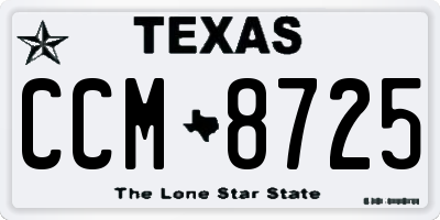 TX license plate CCM8725