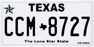 TX license plate CCM8727