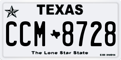 TX license plate CCM8728