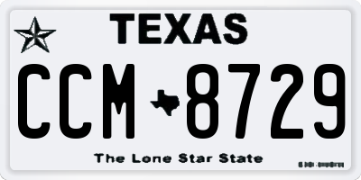 TX license plate CCM8729