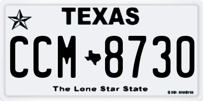 TX license plate CCM8730