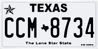 TX license plate CCM8734