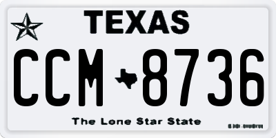 TX license plate CCM8736