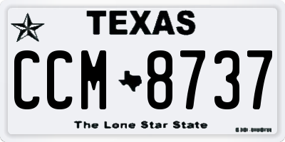 TX license plate CCM8737