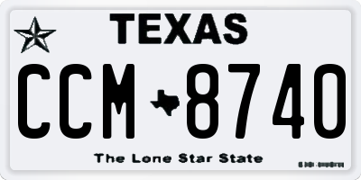 TX license plate CCM8740
