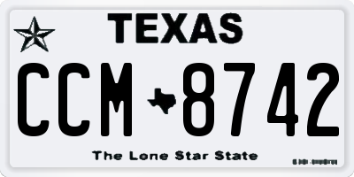 TX license plate CCM8742