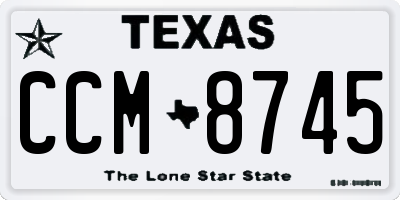 TX license plate CCM8745