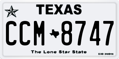 TX license plate CCM8747