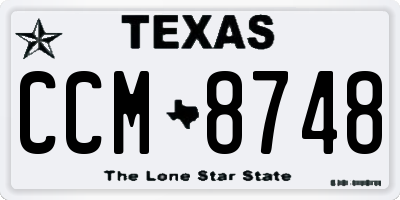 TX license plate CCM8748