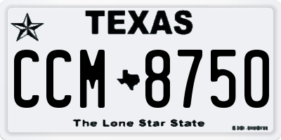 TX license plate CCM8750