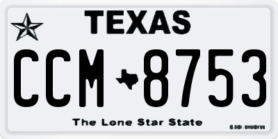 TX license plate CCM8753