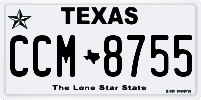 TX license plate CCM8755