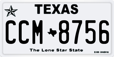 TX license plate CCM8756